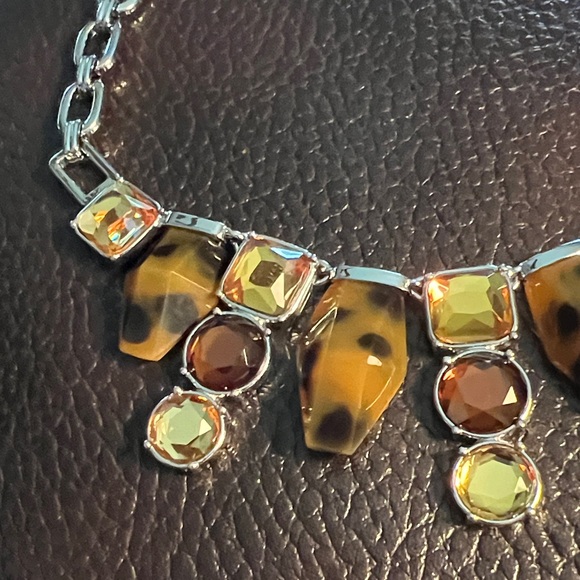 3/$18 Lia Sophia Chic Tortoiseshell and Silver Necklace Lot 2075 - Picture 2 of 6